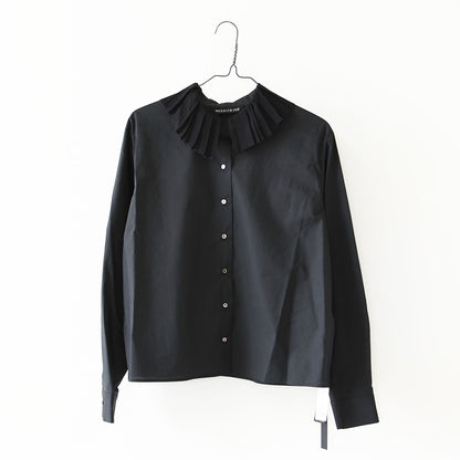 mizuiro ind [ミズイロ インド] pleats collar shirt [3-230124] プリーツ カラー シャツ・プリーツ襟・無地・シンプル・キレイめ・LADY'S [2026AW]