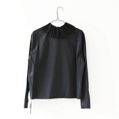 mizuiro ind [ミズイロ インド] pleats collar shirt [3-230124] プリーツ カラー シャツ・プリーツ襟・無地・シンプル・キレイめ・LADY'S [2026AW]