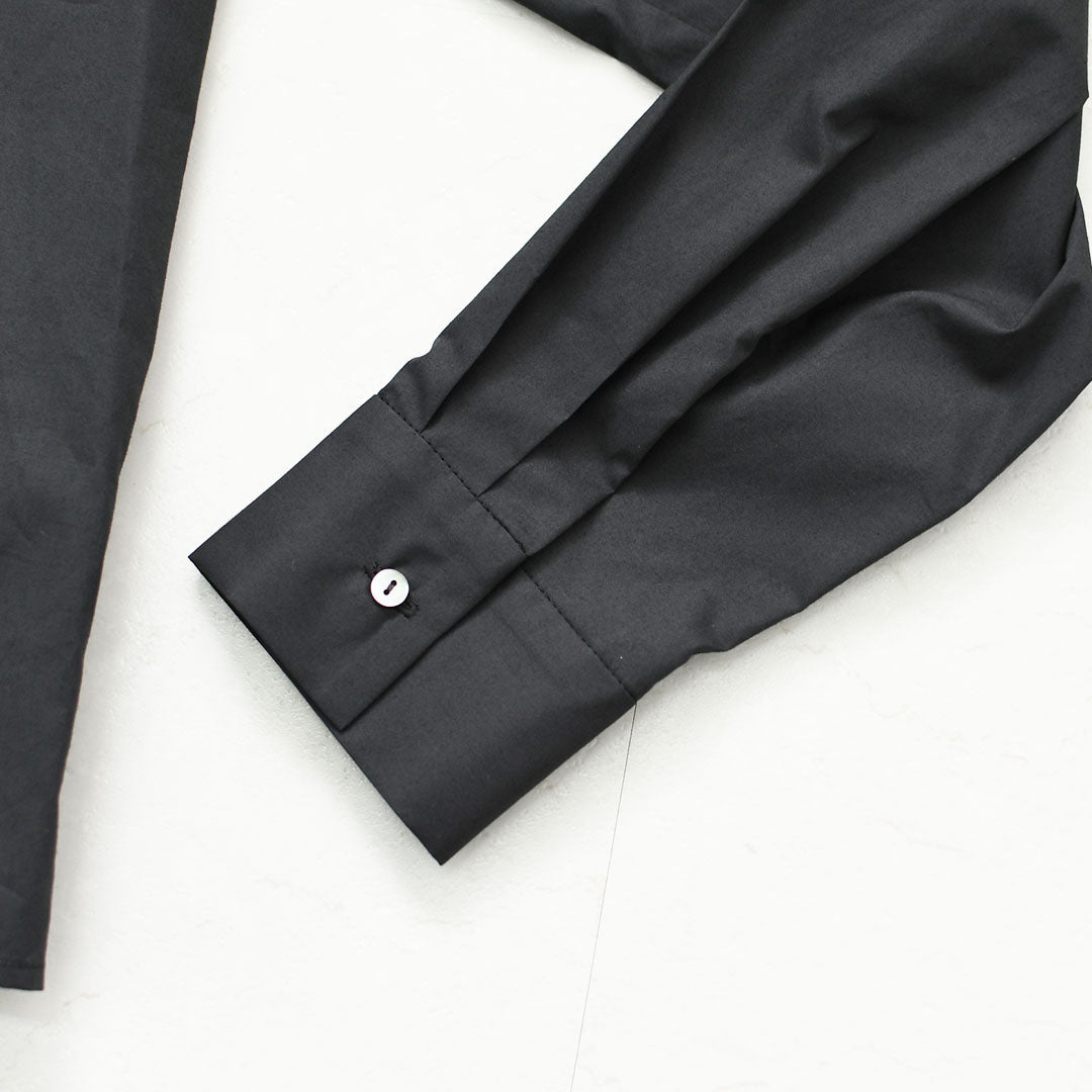 mizuiro ind [ミズイロ インド] pleats collar shirt [3-230124] プリーツ カラー シャツ・プリーツ襟・無地・シンプル・キレイめ・LADY'S [2026AW]
