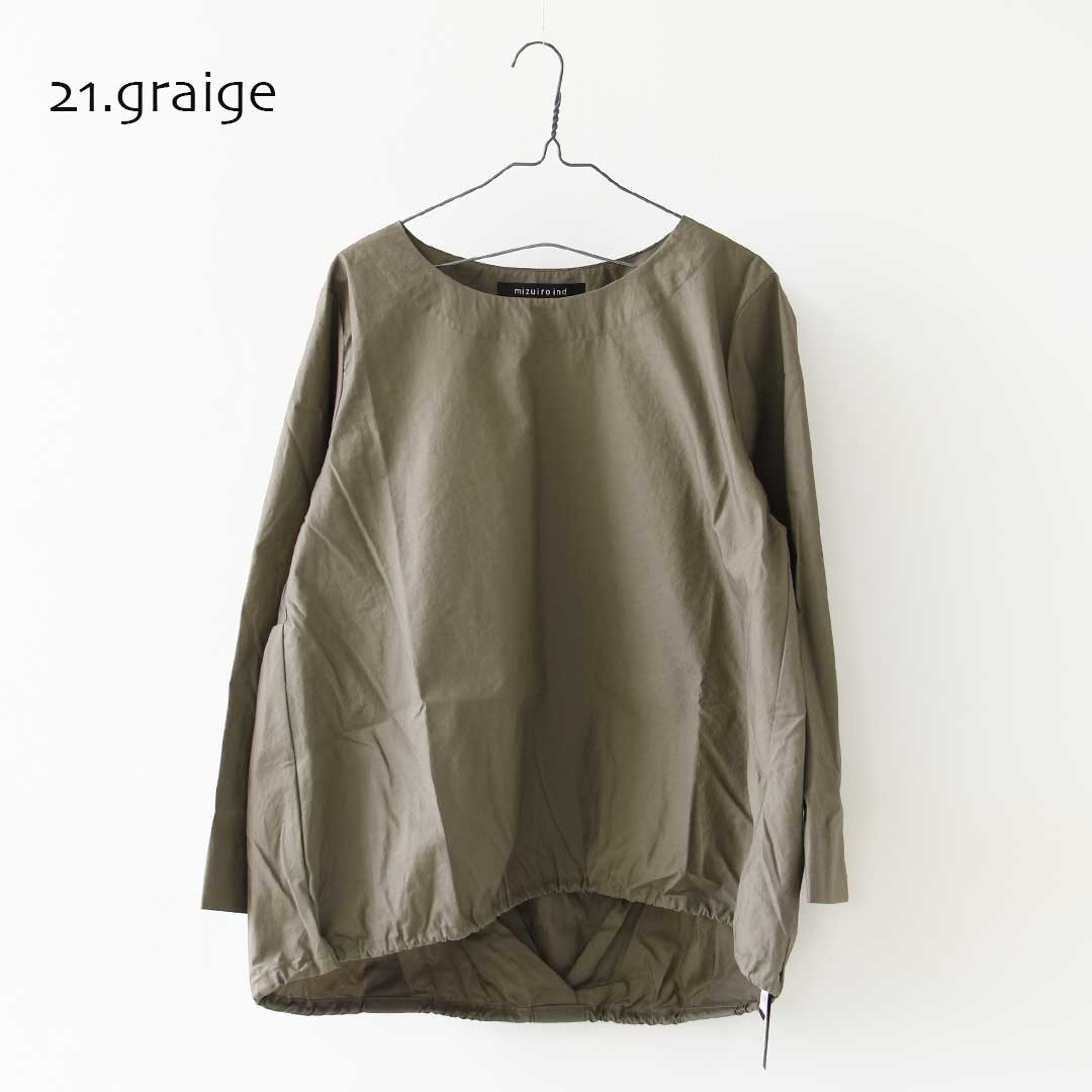 mizuiro ind [ミズイロ インド] drawstrings crew neck P/O [3-230127] ドローストリングス クルーネック プルオーバー・クルーネック・ワイドシルエット・ゆったりシルエット・LADY'S [2026AW]