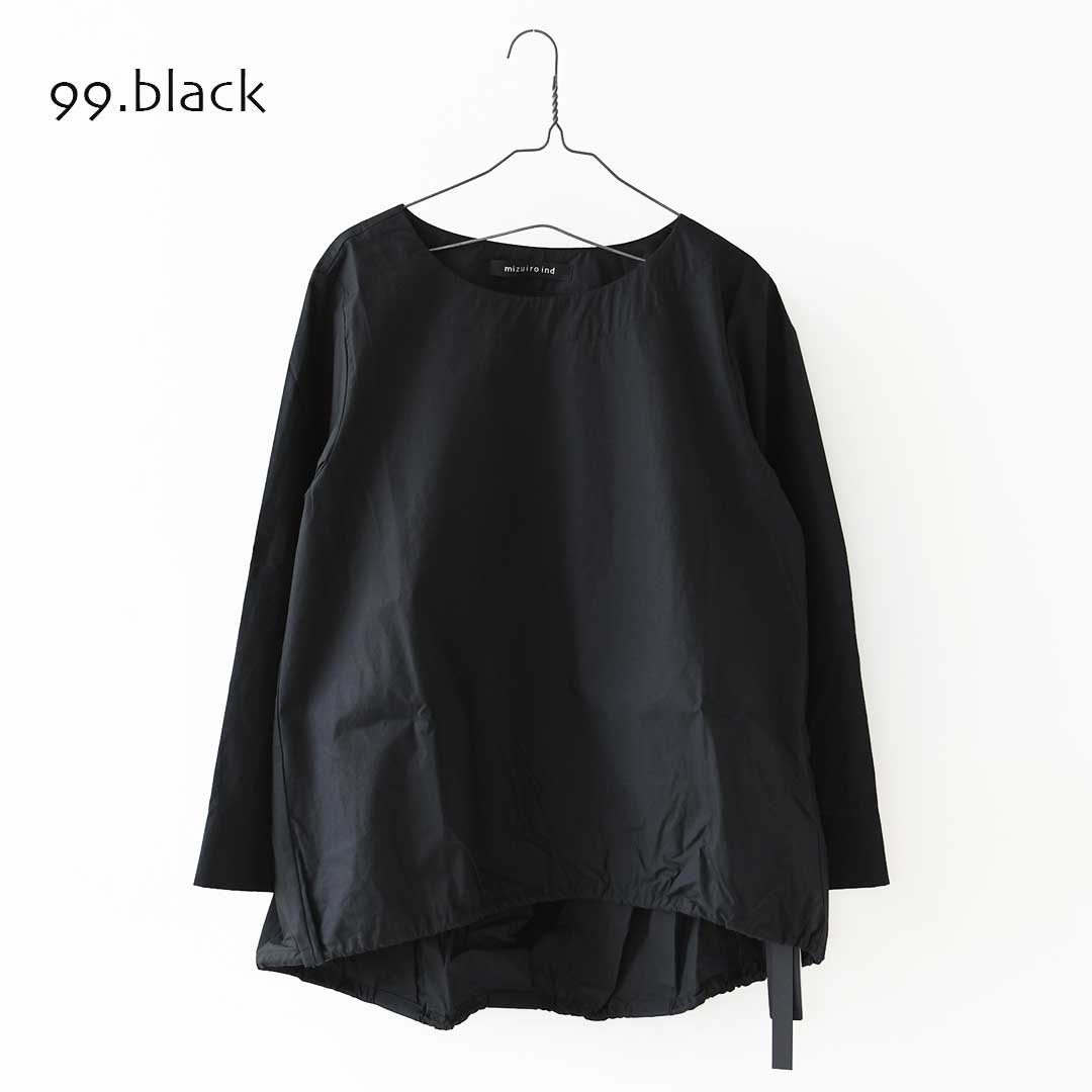 mizuiro ind [ミズイロ インド] drawstrings crew neck P/O [3-230127] ドローストリングス クルーネック プルオーバー・クルーネック・ワイドシルエット・ゆったりシルエット・LADY'S [2026AW]