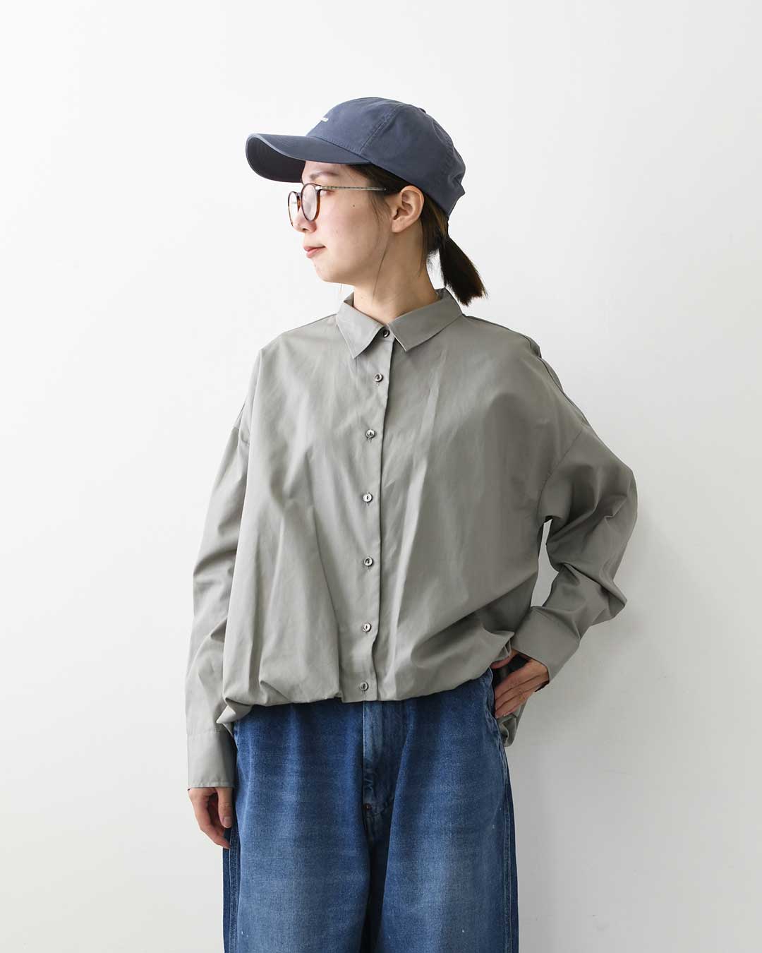 mizuiro ind [ミズイロ インド] long sleeve ballon shirt [3-230132] ロングスリーブバルーンシャツ・コットンシャツ・カジュアル・きれいめ・長袖・LADY'S [2026AW]