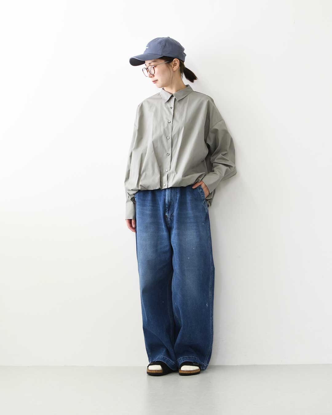mizuiro ind [ミズイロ インド] long sleeve ballon shirt [3-230132] ロングスリーブバルーンシャツ・コットンシャツ・カジュアル・きれいめ・長袖・LADY'S [2026AW]