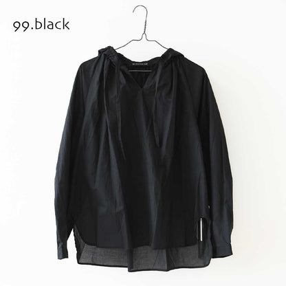 mizuiro ind [ミズイロ インド] hooded gather neck shirt [3-230133] フーデッド ギャザーネック シャツ ・フードシャツ・ワイドシルエット・ゆったりシルエット・LADY'S [2026AW]