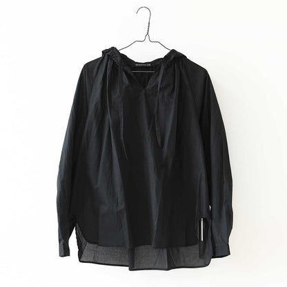 mizuiro ind [ミズイロ インド] hooded gather neck shirt [3-230133] フーデッド ギャザーネック シャツ ・フードシャツ・ワイドシルエット・ゆったりシルエット・LADY'S [2026AW]