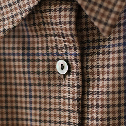 mizuiro ind [ミズイロ インド] check long slv ballon shirt [3-230124] チェックロングスリーブバルーンシャツ・レギュラーカラー・チェック・シンプル・カジュアル・LADY'S [2026AW]