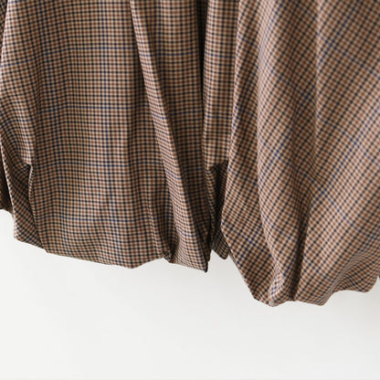 mizuiro ind [ミズイロ インド] check long slv ballon shirt [3-230124] チェックロングスリーブバルーンシャツ・レギュラーカラー・チェック・シンプル・カジュアル・LADY'S [2026AW]