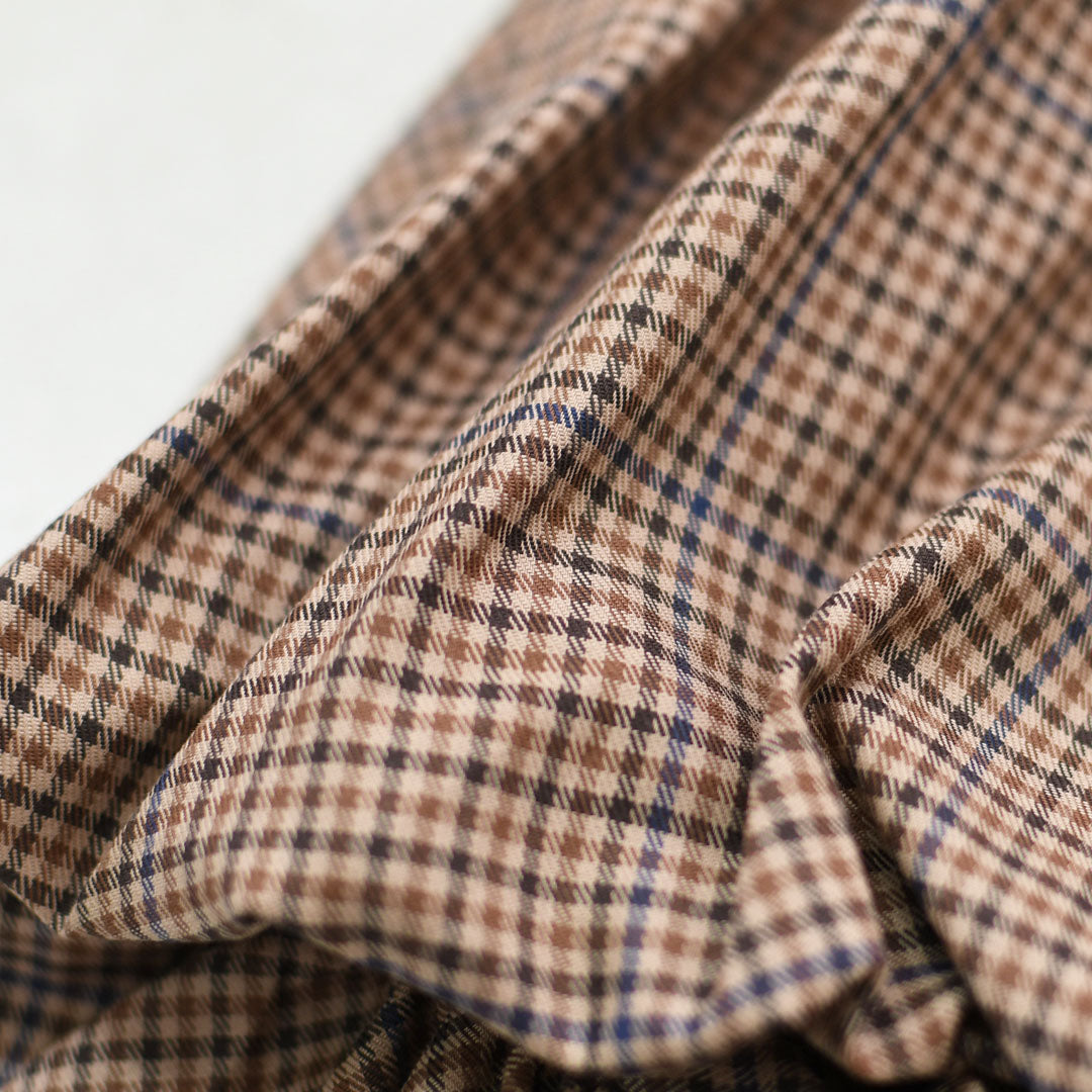 mizuiro ind [ミズイロ インド] check long slv ballon shirt [3-230124] チェックロングスリーブバルーンシャツ・レギュラーカラー・チェック・シンプル・カジュアル・LADY'S [2026AW]