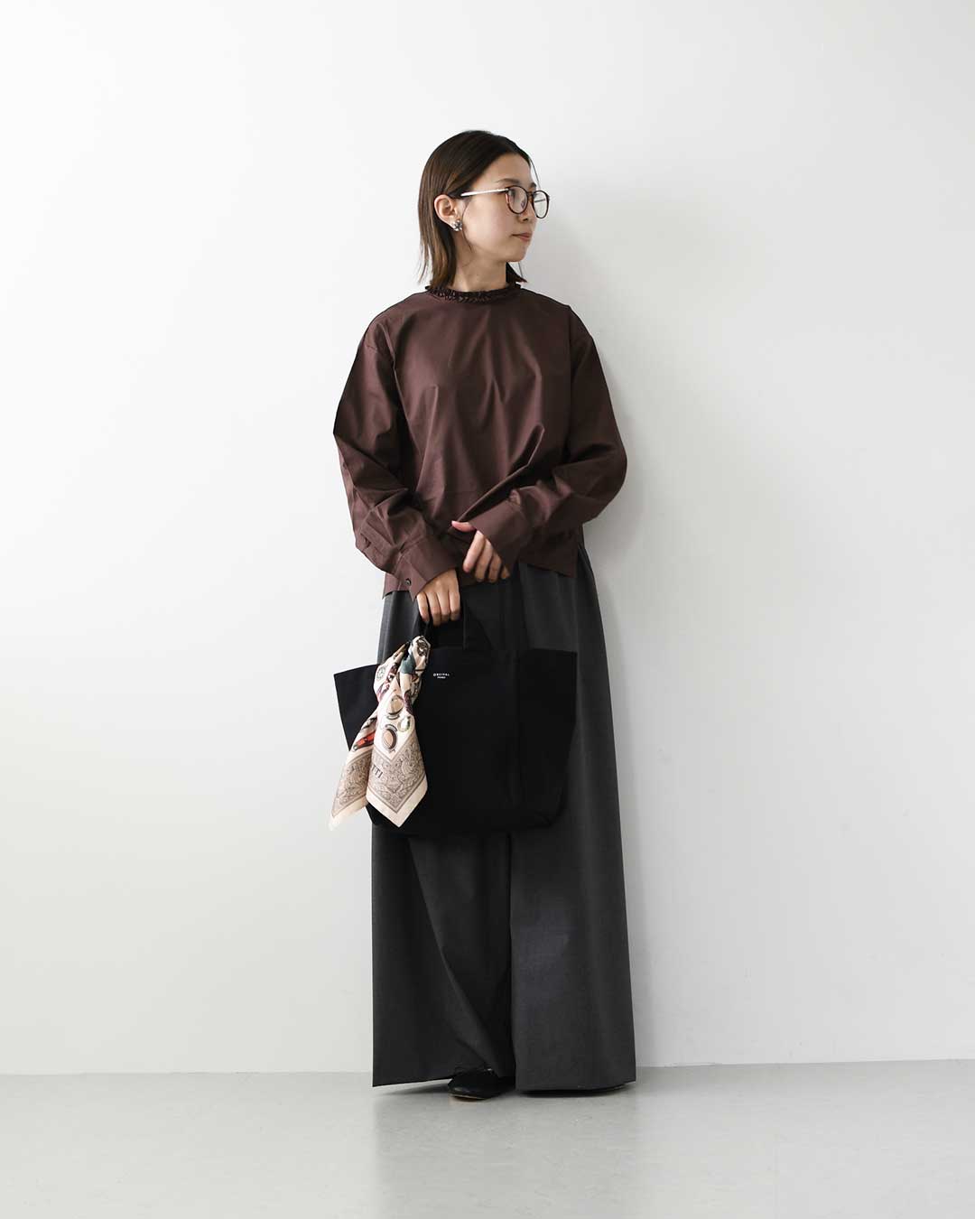 mizuiro ind [ミズイロ インド] frill collar P/O [3-230137] フリルカラープルオーバー・フリル襟・長袖・プルオーバー・無地・LADY'S [2026AW]