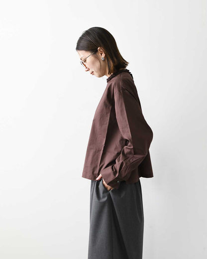 mizuiro ind [ミズイロ インド] frill collar P/O [3-230137] フリルカラープルオーバー・フリル襟・長袖・プルオーバー・無地・LADY'S [2026AW]