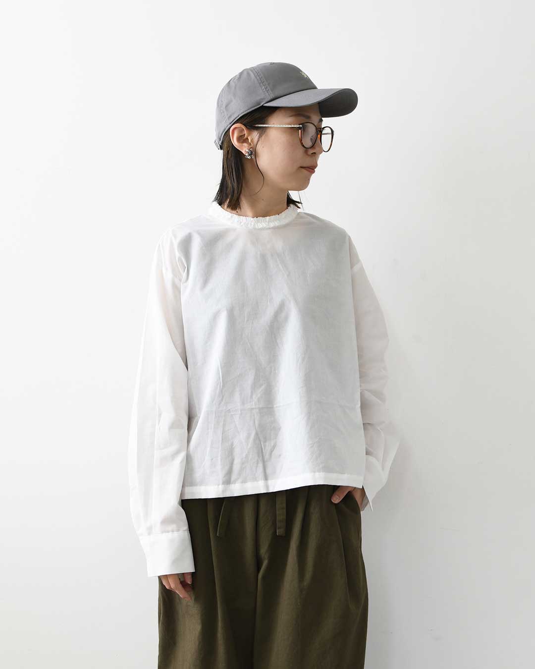 mizuiro ind [ミズイロ インド] frill collar P/O [3-230137] フリルカラープルオーバー・フリル襟・長袖・プルオーバー・無地・LADY'S [2026AW]