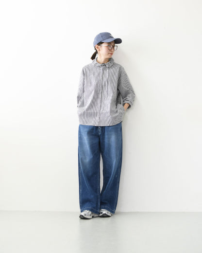 mizuiro ind [ミズイロ インド] stripe gather neck shirt [3-230138] ストライプギャザーネックシャツ・コットンシャツ・カジュアル・きれいめ・長袖・LADY'S [2026AW]