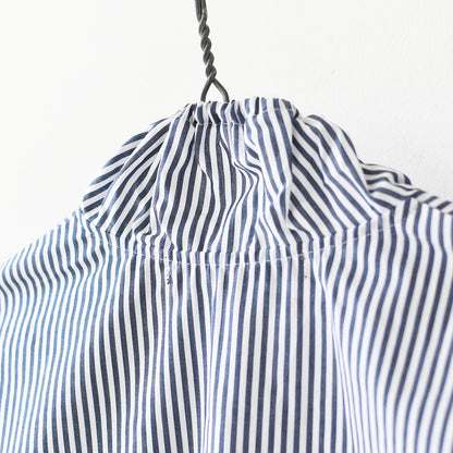 mizuiro ind [ミズイロ インド] stripe gather neck shirt [3-230138] ストライプギャザーネックシャツ・コットンシャツ・カジュアル・きれいめ・長袖・LADY'S [2026AW]