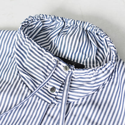 mizuiro ind [ミズイロ インド] stripe gather neck shirt [3-230138] ストライプギャザーネックシャツ・コットンシャツ・カジュアル・きれいめ・長袖・LADY'S [2026AW]