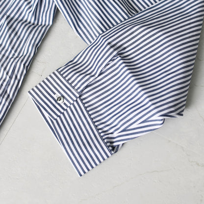 mizuiro ind [ミズイロ インド] stripe gather neck shirt [3-230138] ストライプギャザーネックシャツ・コットンシャツ・カジュアル・きれいめ・長袖・LADY'S [2026AW]