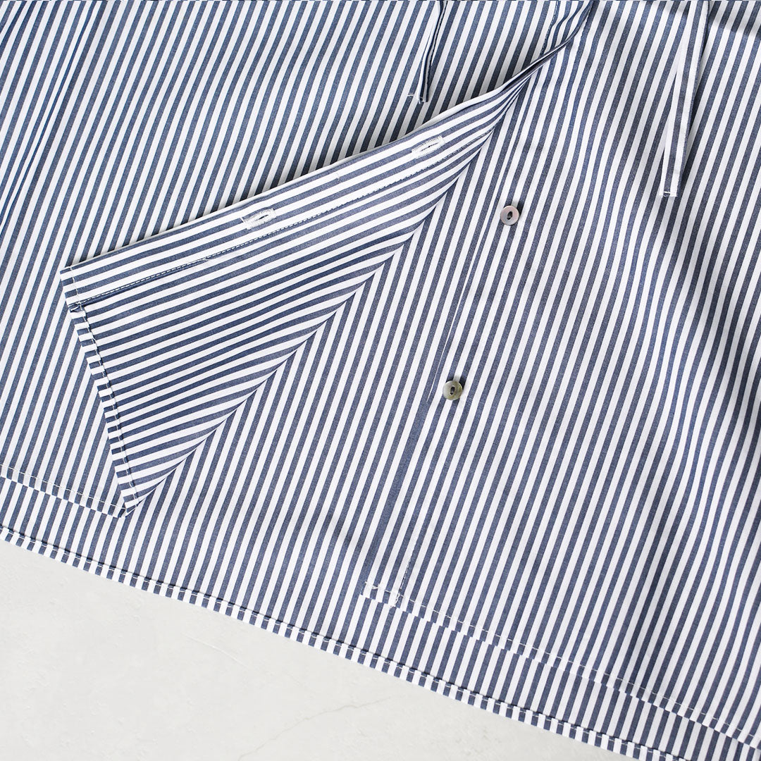 mizuiro ind [ミズイロ インド] stripe gather neck shirt [3-230138] ストライプギャザーネックシャツ・コットンシャツ・カジュアル・きれいめ・長袖・LADY'S [2026AW]