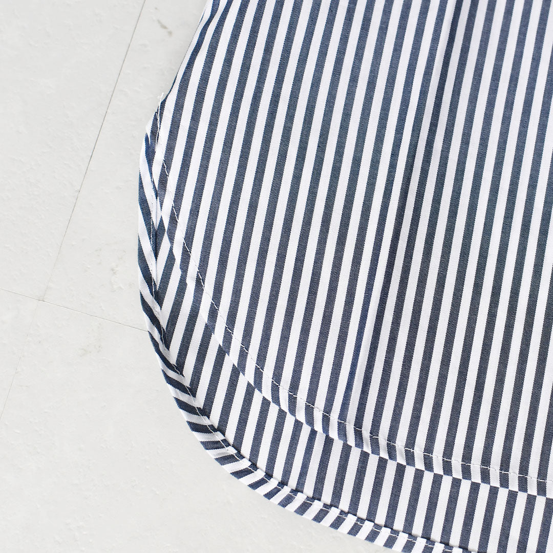 mizuiro ind [ミズイロ インド] stripe gather neck shirt [3-230138] ストライプギャザーネックシャツ・コットンシャツ・カジュアル・きれいめ・長袖・LADY'S [2026AW]