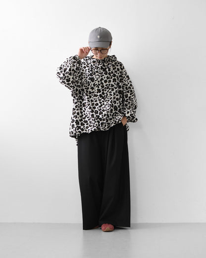 mizuiro ind [ミズイロ インド] animal print hood P/O [3-230142] アニマルプリントフードパーカー・フード・アニマル・長袖・ワイドシルエット・LADY'S [2026AW]