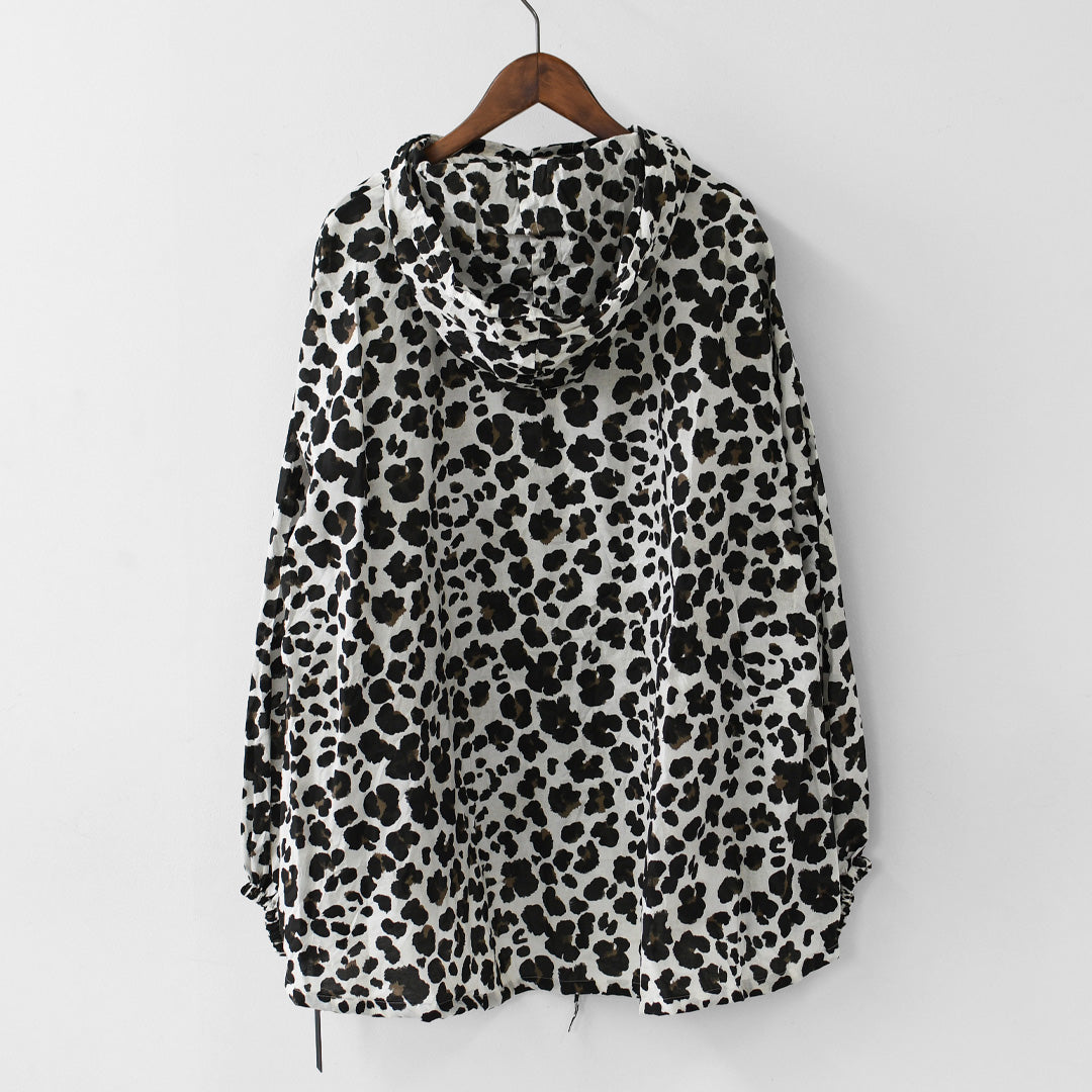 mizuiro ind [ミズイロ インド] animal print hood P/O [3-230142] アニマルプリントフードパーカー・フード・アニマル・長袖・ワイドシルエット・LADY'S [2026AW]