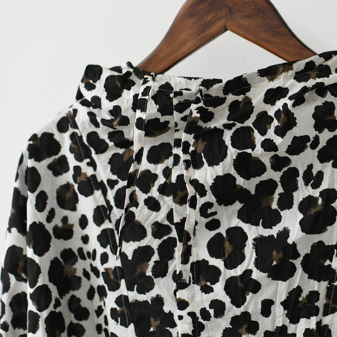 mizuiro ind [ミズイロ インド] animal print hood P/O [3-230142] アニマルプリントフードパーカー・フード・アニマル・長袖・ワイドシルエット・LADY'S [2026AW]