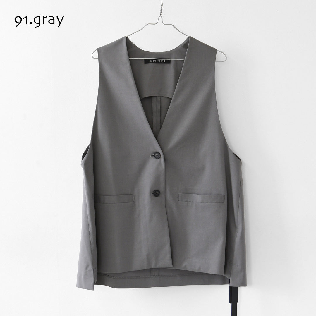 mizuiro ind [ミズイロ インド] deep V neck wide vest [3-230144] ディープ Ｖネック ワイド ベスト・LADY'S [2026AW]