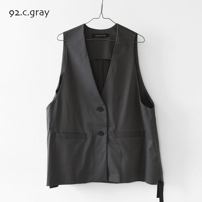 mizuiro ind [ミズイロ インド] deep V neck wide vest [3-230144] ディープ Ｖネック ワイド ベスト・LADY'S [2026AW]