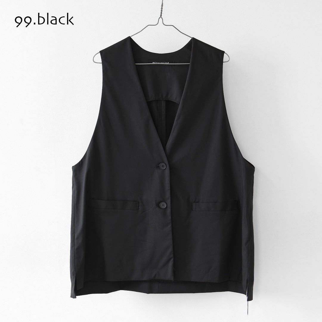 mizuiro ind [ミズイロ インド] deep V neck wide vest [3-230144] ディープ Ｖネック ワイド ベスト・LADY'S [2026AW]