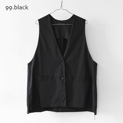 mizuiro ind [ミズイロ インド] deep V neck wide vest [3-230144] ディープ Ｖネック ワイド ベスト・LADY'S [2026AW]