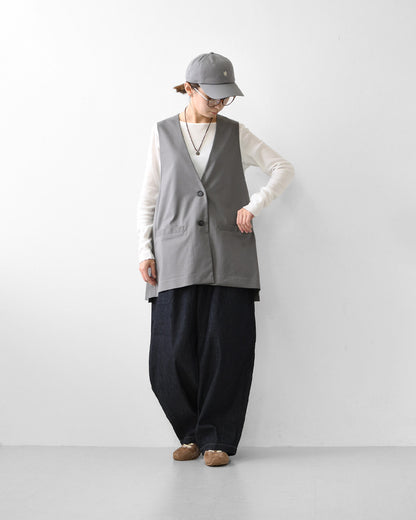 mizuiro ind [ミズイロ インド] deep V neck wide vest [3-230144] ディープ Ｖネック ワイド ベスト・LADY'S [2026AW]