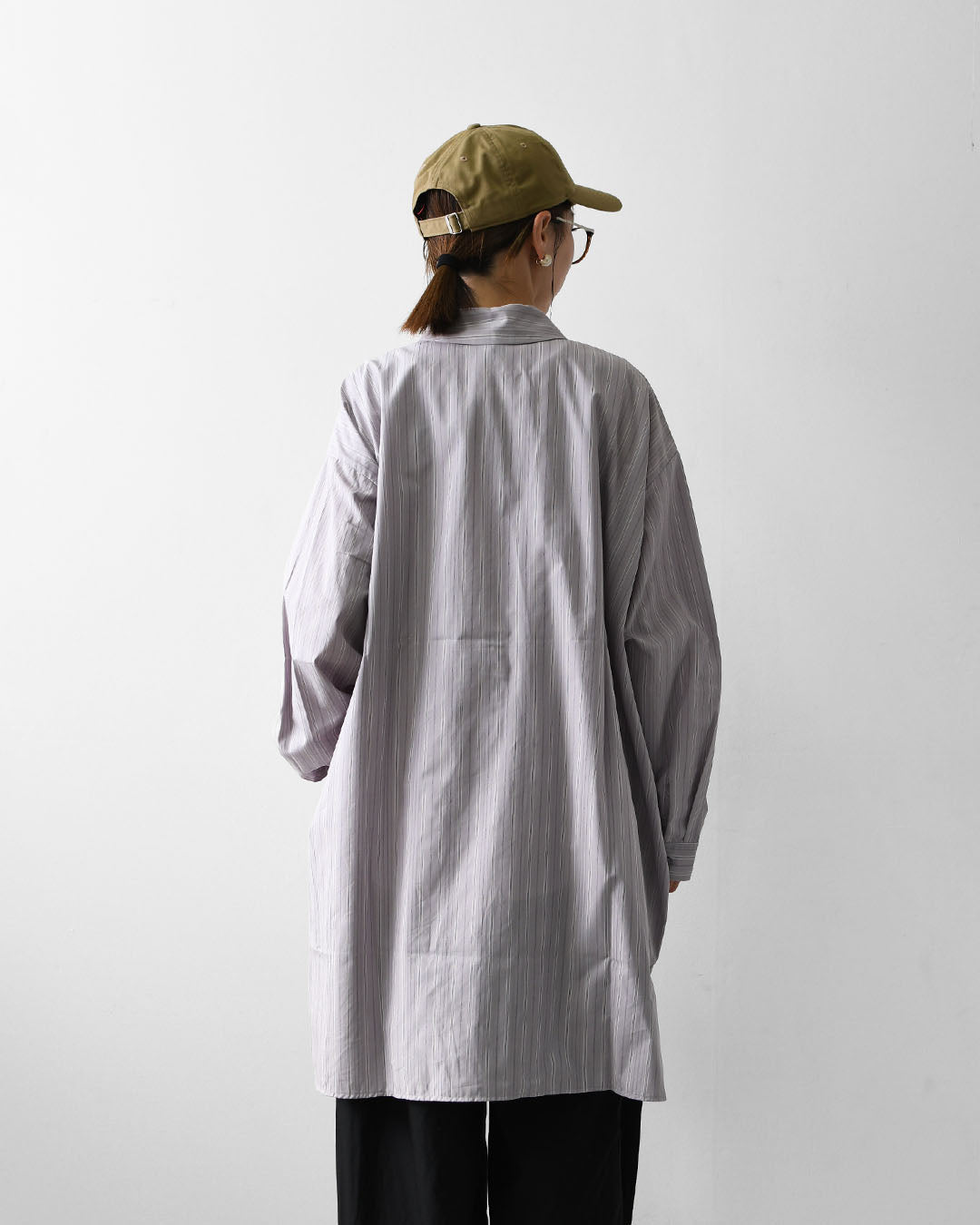 mizuiro ind [ミズイロ インド] stripe box cut shirt [3-230145] ストライプ ボックス カットシャツ・レギュラーカラー・ワイドシルエット・ゆったりシルエット・LADY'S [2026AW]