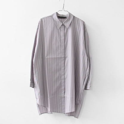 mizuiro ind [ミズイロ インド] stripe box cut shirt [3-230145] ストライプ ボックス カットシャツ・レギュラーカラー・ワイドシルエット・ゆったりシルエット・LADY'S [2026AW]