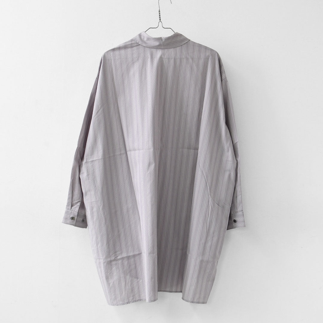mizuiro ind [ミズイロ インド] stripe box cut shirt [3-230145] ストライプ ボックス カットシャツ・レギュラーカラー・ワイドシルエット・ゆったりシルエット・LADY'S [2026AW]