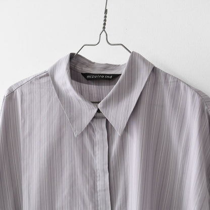 mizuiro ind [ミズイロ インド] stripe box cut shirt [3-230145] ストライプ ボックス カットシャツ・レギュラーカラー・ワイドシルエット・ゆったりシルエット・LADY'S [2026AW]
