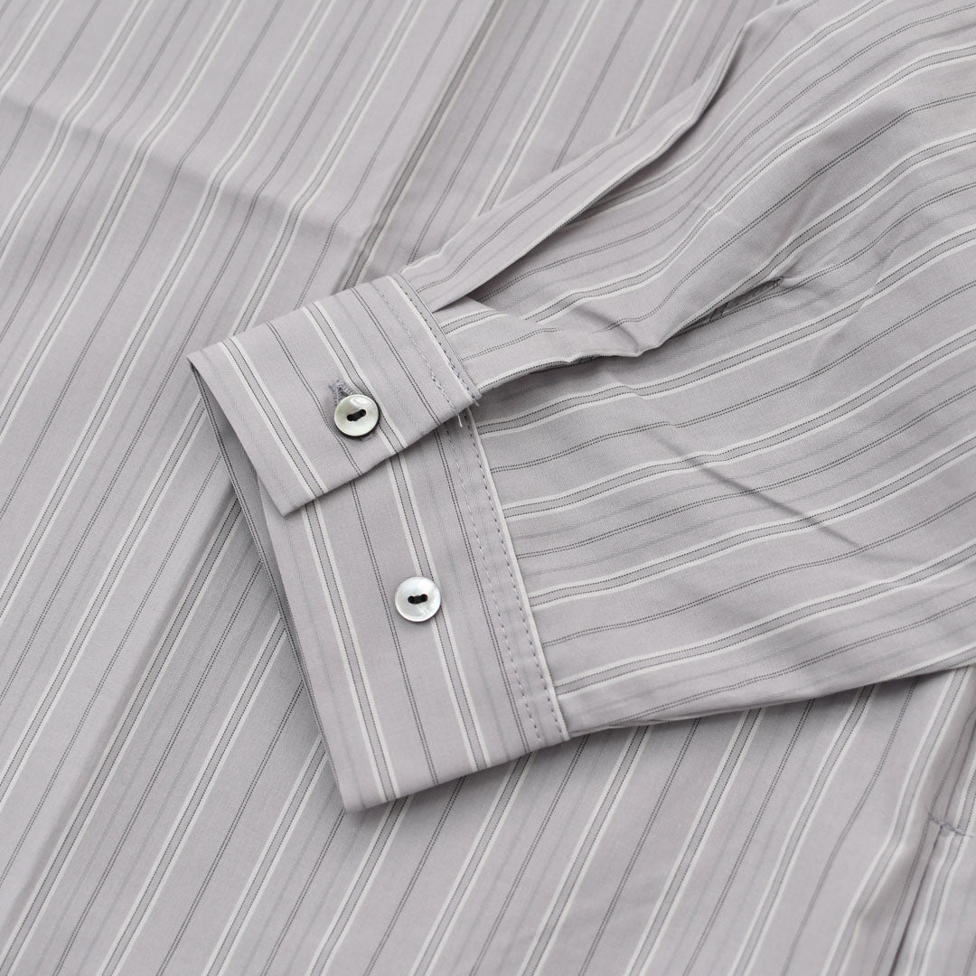 mizuiro ind [ミズイロ インド] stripe box cut shirt [3-230145] ストライプ ボックス カットシャツ・レギュラーカラー・ワイドシルエット・ゆったりシルエット・LADY'S [2026AW]