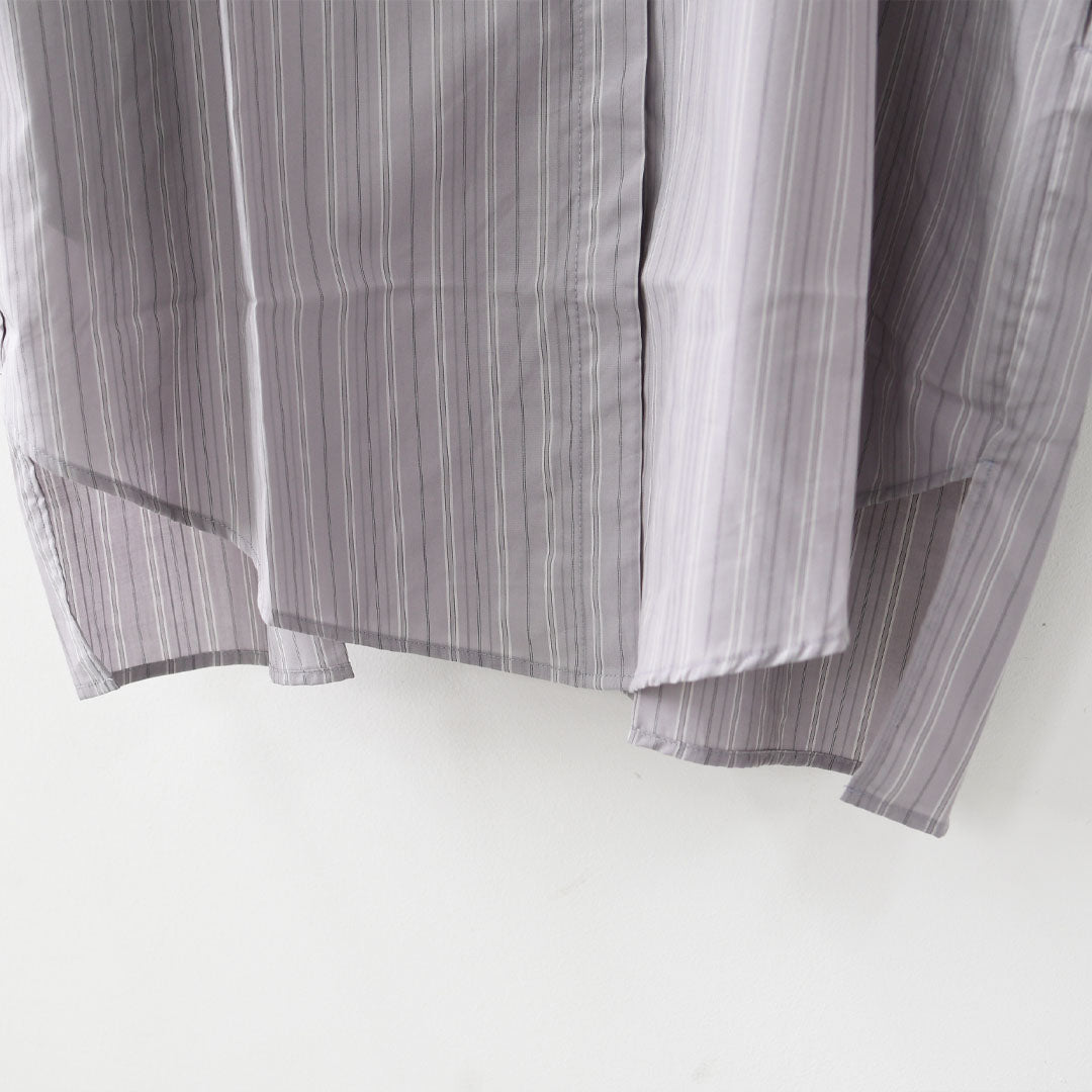 mizuiro ind [ミズイロ インド] stripe box cut shirt [3-230145] ストライプ ボックス カットシャツ・レギュラーカラー・ワイドシルエット・ゆったりシルエット・LADY'S [2026AW]