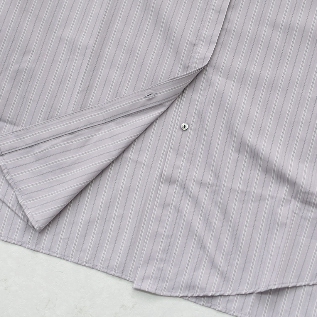 mizuiro ind [ミズイロ インド] stripe box cut shirt [3-230145] ストライプ ボックス カットシャツ・レギュラーカラー・ワイドシルエット・ゆったりシルエット・LADY'S [2026AW]
