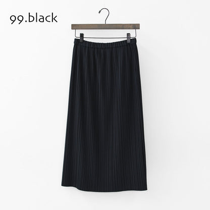 mizuiro ind [ミズイロ インド] pleats tight SK [3-260067] プリーツスカート・スカート・タイトスカート・細プリーツ・ミディ丈・LADY'S [2025AW]