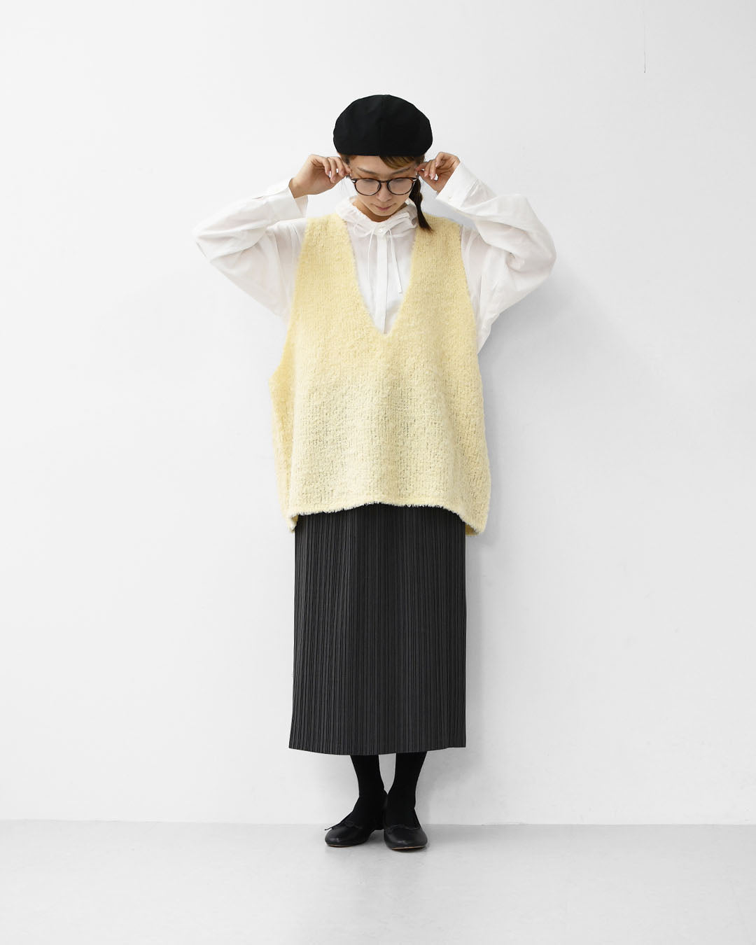 mizuiro ind [ミズイロ インド] pleats tight SK [3-260067] プリーツスカート・スカート・タイトスカート・細プリーツ・ミディ丈・LADY'S [2025AW]