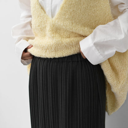 mizuiro ind [ミズイロ インド] pleats tight SK [3-260067] プリーツスカート・スカート・タイトスカート・細プリーツ・ミディ丈・LADY'S [2025AW]