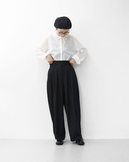 mizuiro ind [ミズイロ インド] high waist tuck PT [3-260077] ハイウエストタックパンツ [2025AW]