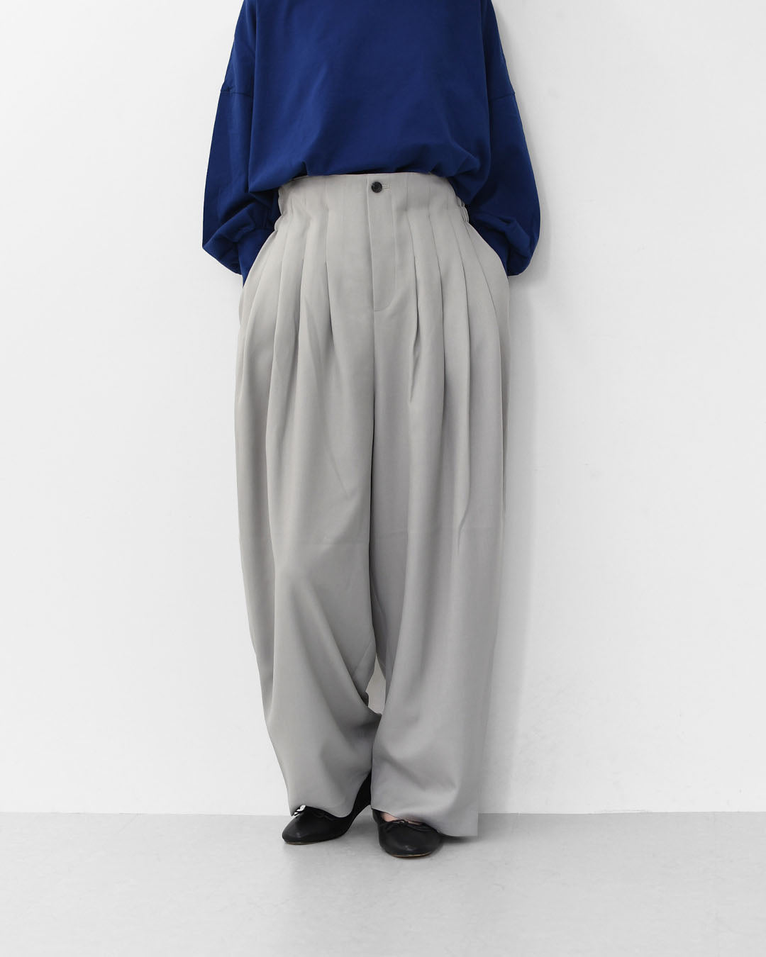 mizuiro ind [ミズイロ インド] high waist tuck PT [3-260077] ハイウエストタックパンツ [2025AW]
