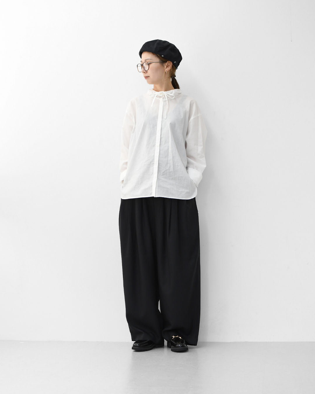 mizuiro ind [ミズイロ インド] high waist tuck PT [3-260077] ハイウエストタックパンツ [2025AW]