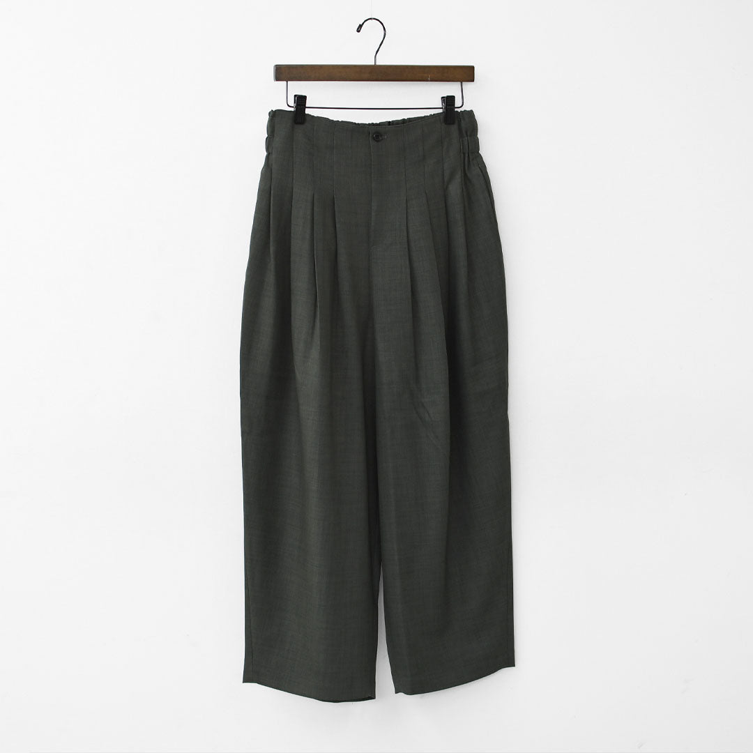 mizuiro ind [ミズイロ インド] high waist tuck PT [3-260077] ハイウエストタックパンツ [2025AW]
