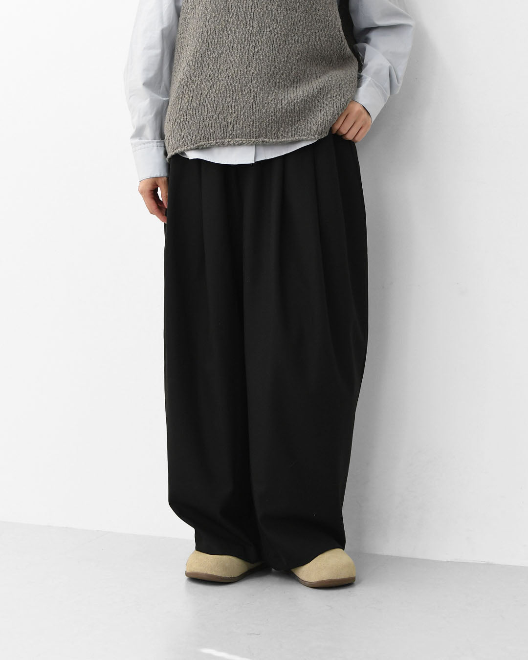 mizuiro ind [ミズイロ インド] wide tuck PT [3-260082] ワイドタックパンツ [2025AW]