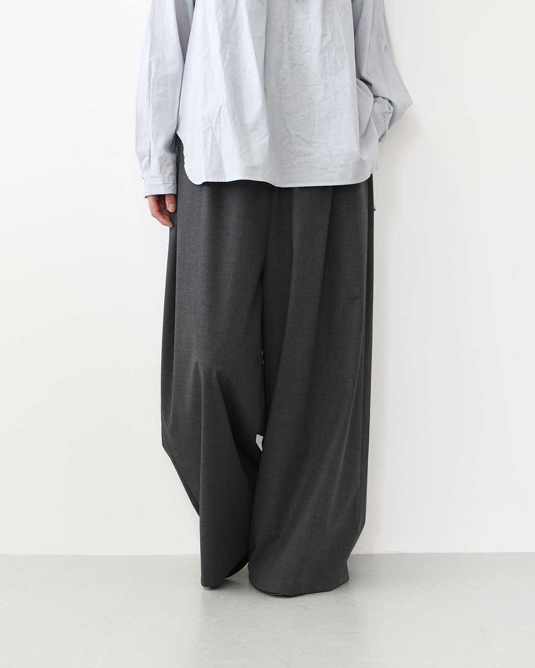 mizuiro ind [ミズイロ インド] T/R wide easy PT [3-260095] T/Rワイドイージーパンツ・ワイドパンツ・ルーズシルエット・T/R素材・きれいめ・LADY'S [2026AW]