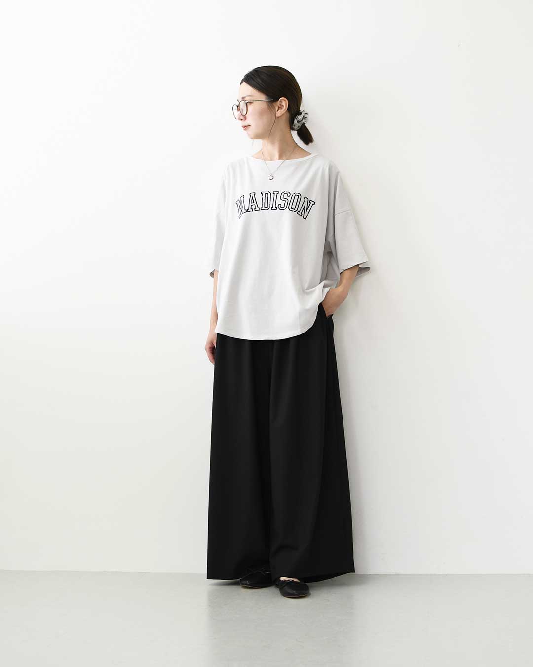 mizuiro ind [ミズイロ インド] T/R wide easy PT [3-260095] T/Rワイドイージーパンツ・ワイドパンツ・ルーズシルエット・T/R素材・きれいめ・LADY'S [2026AW]