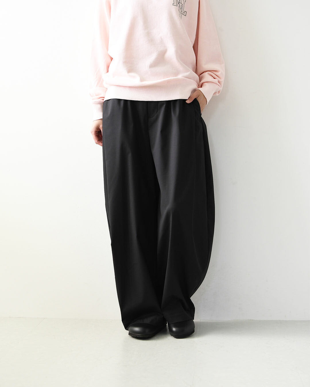 mizuiro ind [ミズイロ インド] deep tuck PT [3-260105] ディープ タック パンツ・ワイドシルエット・テーパードシルエット・クロップド丈・LADY'S [2026AW]