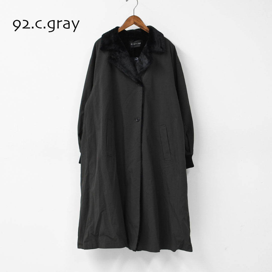 mizuiro ind [ミズイロ インド] back boa coat [3-270052] バックボアコート・コート・アウター・中ボア・あったかコート・LADY'S [2025AW]