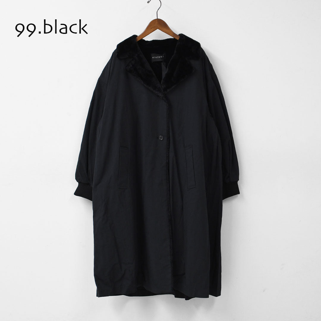 mizuiro ind [ミズイロ インド] back boa coat [3-270052] バックボアコート・コート・アウター・中ボア・あったかコート・LADY'S [2025AW]