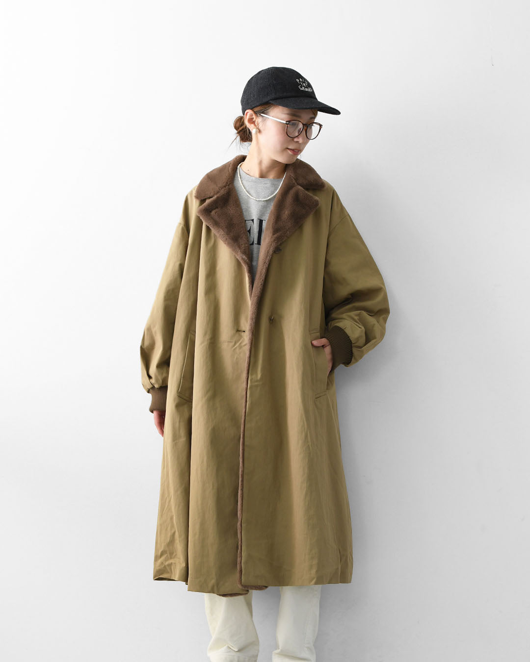 mizuiro ind [ミズイロ インド] back boa coat [3-270052] バックボアコート・コート・アウター・中ボア・あったかコート・LADY'S [2025AW]